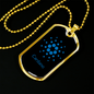Cardano Blue Crypto Necklace Stainless Steel or 18k Gold Dog Tag 24" Chain-Express Your Love Gifts