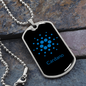 Cardano Blue Crypto Necklace Stainless Steel or 18k Gold Dog Tag 24" Chain-Express Your Love Gifts