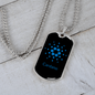 Cardano Blue Crypto Necklace Stainless Steel or 18k Gold Dog Tag 24" Chain-Express Your Love Gifts