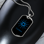 Cardano Blue Crypto Necklace Stainless Steel or 18k Gold Dog Tag 24" Chain-Express Your Love Gifts