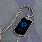 Cardano Blue Crypto Necklace Stainless Steel or 18k Gold Dog Tag 24" Chain-Express Your Love Gifts