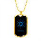 Cardano Blue Crypto Necklace Stainless Steel or 18k Gold Dog Tag 24" Chain-Express Your Love Gifts