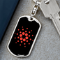 Cardano Red Keychain Stainless Steel or 18k Gold Dog Tag Keyring-Express Your Love Gifts