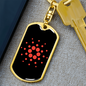 Cardano Red Keychain Stainless Steel or 18k Gold Dog Tag Keyring-Express Your Love Gifts
