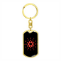 Cardano Red Keychain Stainless Steel or 18k Gold Dog Tag Keyring-Express Your Love Gifts