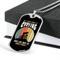 CAre Only Is Cycling Necklace Stainless Steel or 18k Gold Dog Tag 24"-Express Your Love Gifts