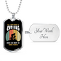 CAre Only Is Cycling Necklace Stainless Steel or 18k Gold Dog Tag 24"-Express Your Love Gifts