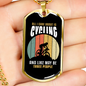 CAre Only Is Cycling Necklace Stainless Steel or 18k Gold Dog Tag 24"-Express Your Love Gifts