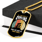 CAre Only Is Cycling Necklace Stainless Steel or 18k Gold Dog Tag 24"-Express Your Love Gifts