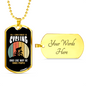 CAre Only Is Cycling Necklace Stainless Steel or 18k Gold Dog Tag 24"-Express Your Love Gifts