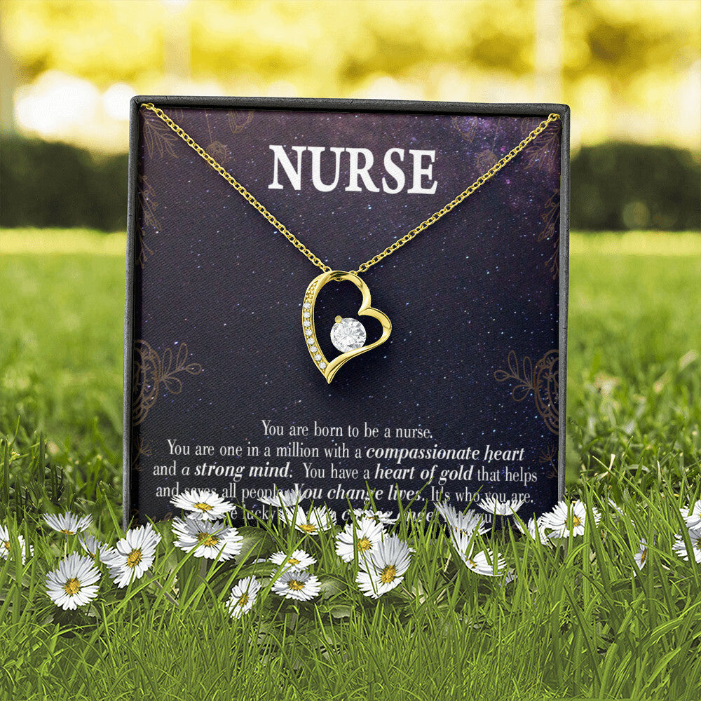 Caring Angel Nurse Healthcare Medical Worker Nurse Appreciation Gift Forever Necklace w Message Card-Express Your Love Gifts
