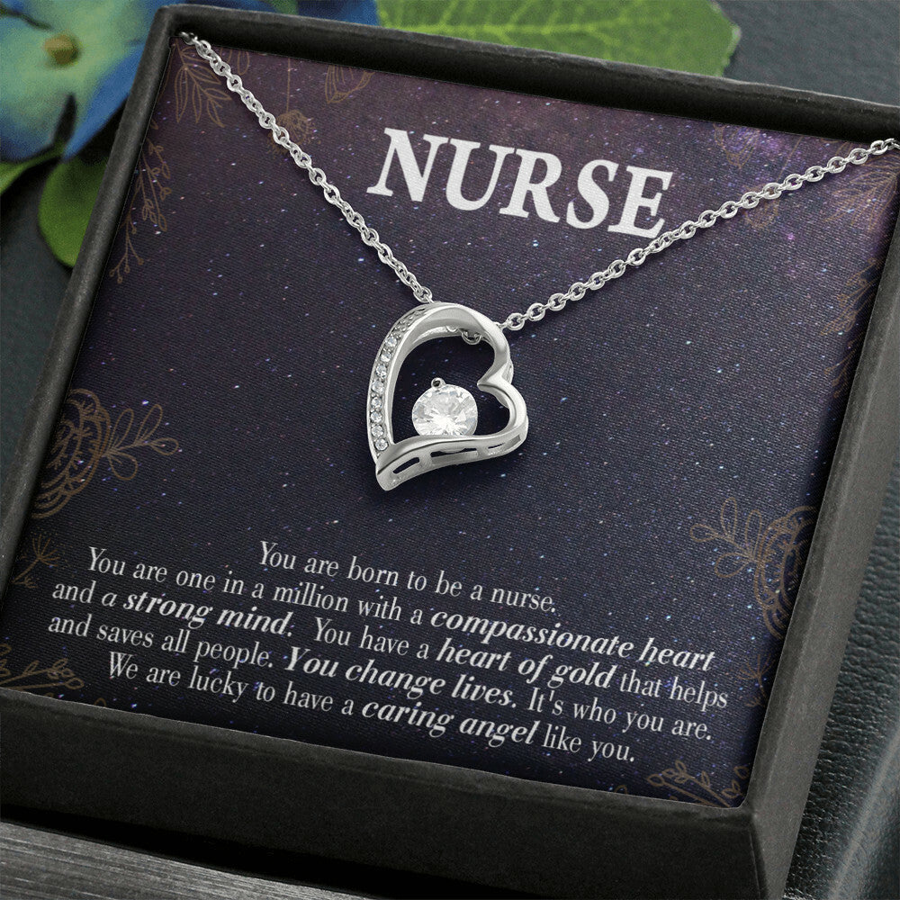 Caring Angel Nurse Healthcare Medical Worker Nurse Appreciation Gift Forever Necklace w Message Card-Express Your Love Gifts