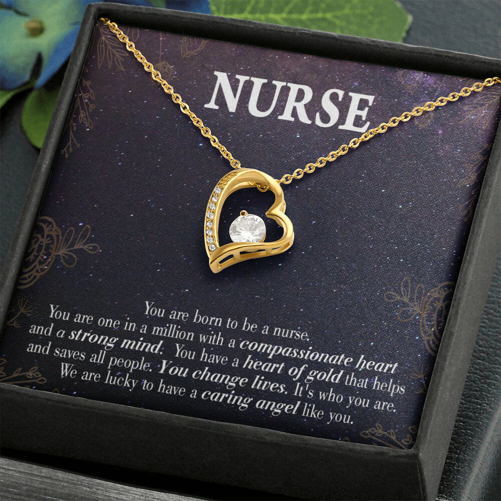 Caring Angel Nurse Healthcare Medical Worker Nurse Appreciation Gift Forever Necklace w Message Card-Express Your Love Gifts