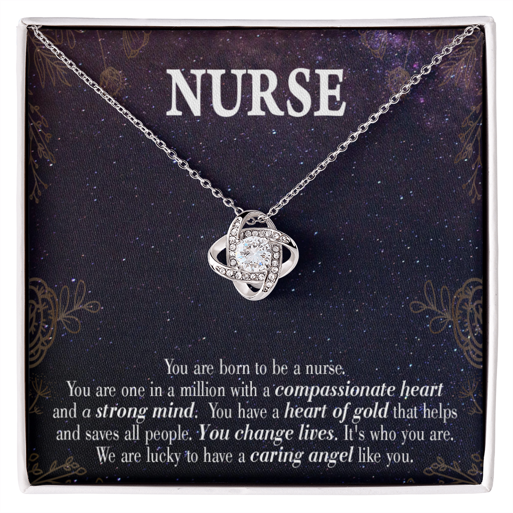 Caring Angel Nurse Healthcare Medical Worker Nurse Appreciation Gift Infinity Knot Necklace Message Card-Express Your Love Gifts