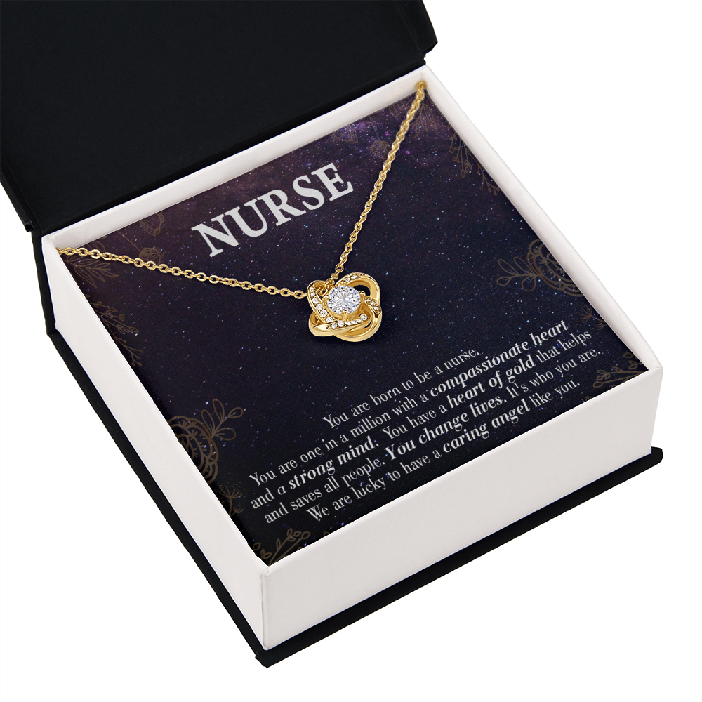 Caring Angel Nurse Healthcare Medical Worker Nurse Appreciation Gift Infinity Knot Necklace Message Card-Express Your Love Gifts