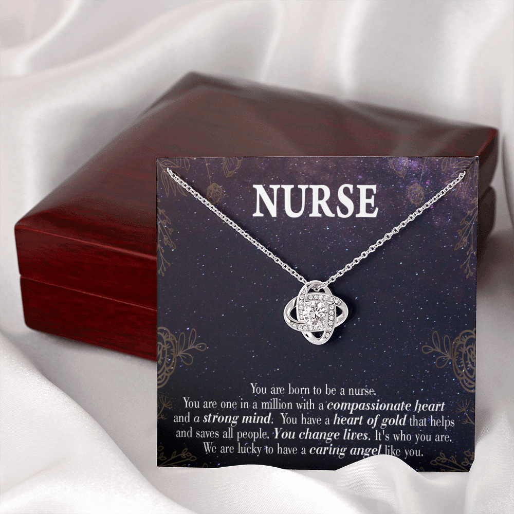 Caring Angel Nurse Healthcare Medical Worker Nurse Appreciation Gift Infinity Knot Necklace Message Card-Express Your Love Gifts