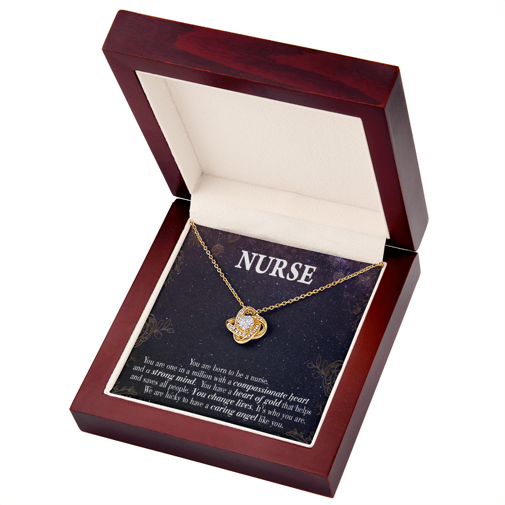 Caring Angel Nurse Healthcare Medical Worker Nurse Appreciation Gift Infinity Knot Necklace Message Card-Express Your Love Gifts