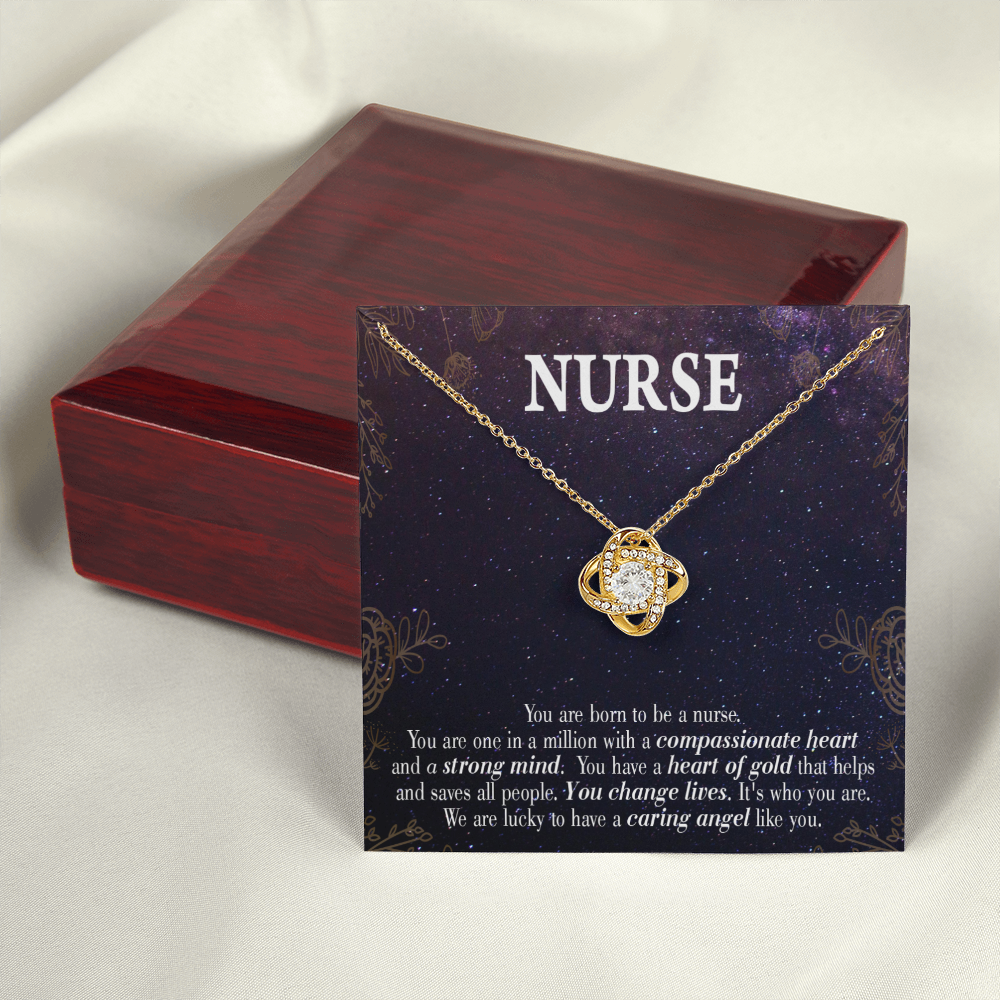 Caring Angel Nurse Healthcare Medical Worker Nurse Appreciation Gift Infinity Knot Necklace Message Card-Express Your Love Gifts