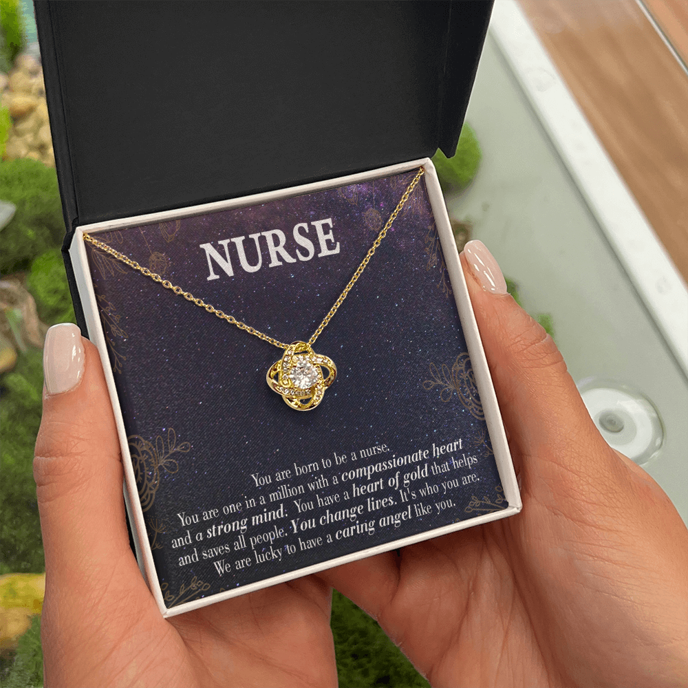 Caring Angel Nurse Healthcare Medical Worker Nurse Appreciation Gift Infinity Knot Necklace Message Card-Express Your Love Gifts