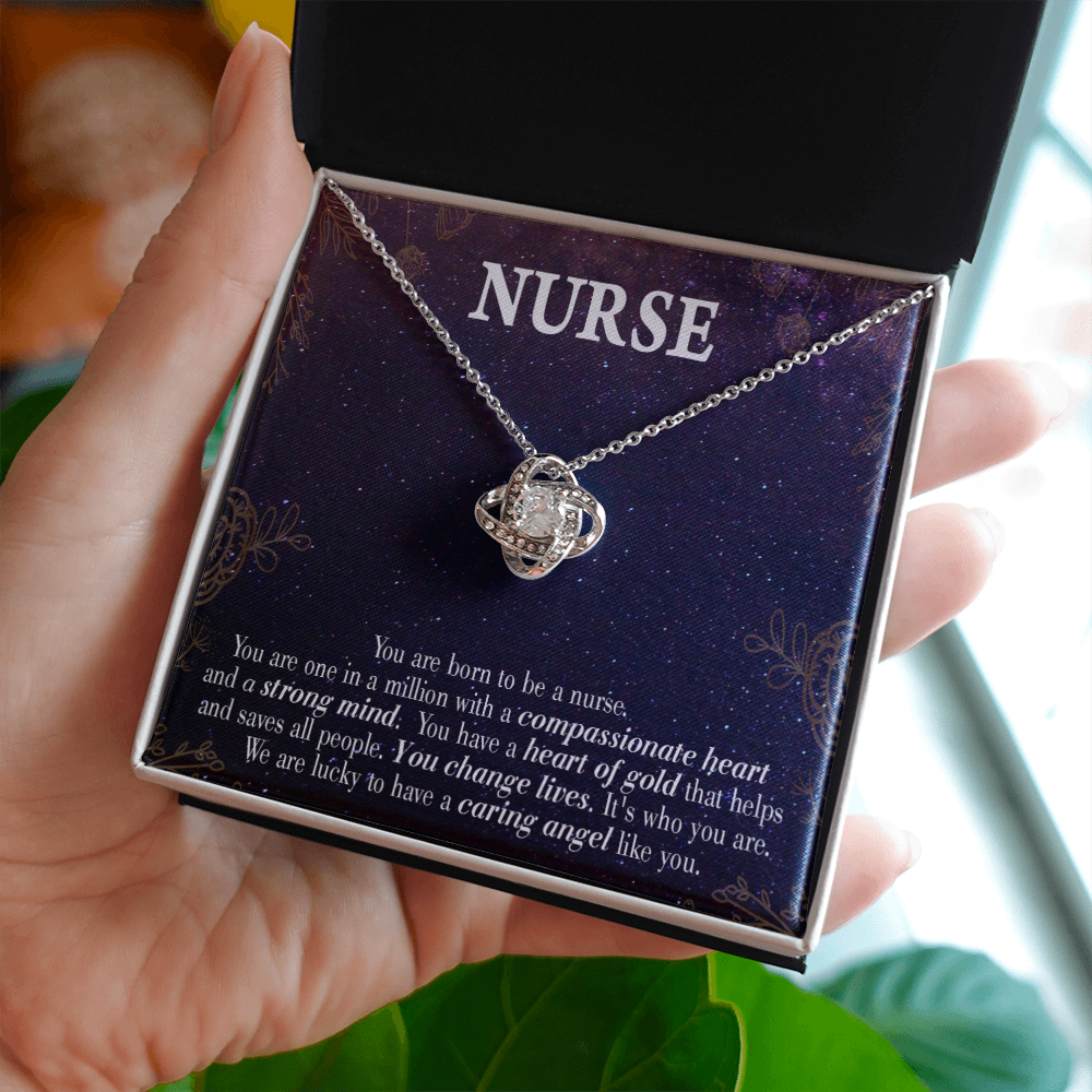 Caring Angel Nurse Healthcare Medical Worker Nurse Appreciation Gift Infinity Knot Necklace Message Card-Express Your Love Gifts