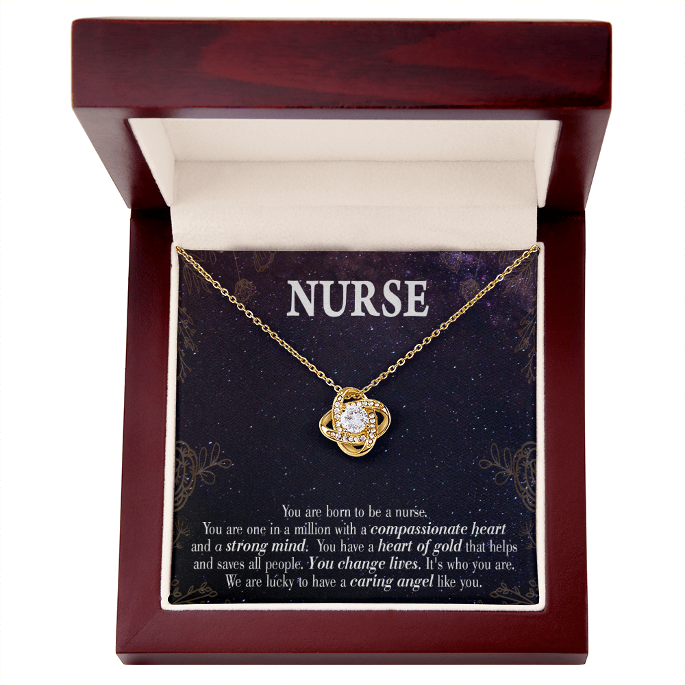 Caring Angel Nurse Healthcare Medical Worker Nurse Appreciation Gift Infinity Knot Necklace Message Card-Express Your Love Gifts
