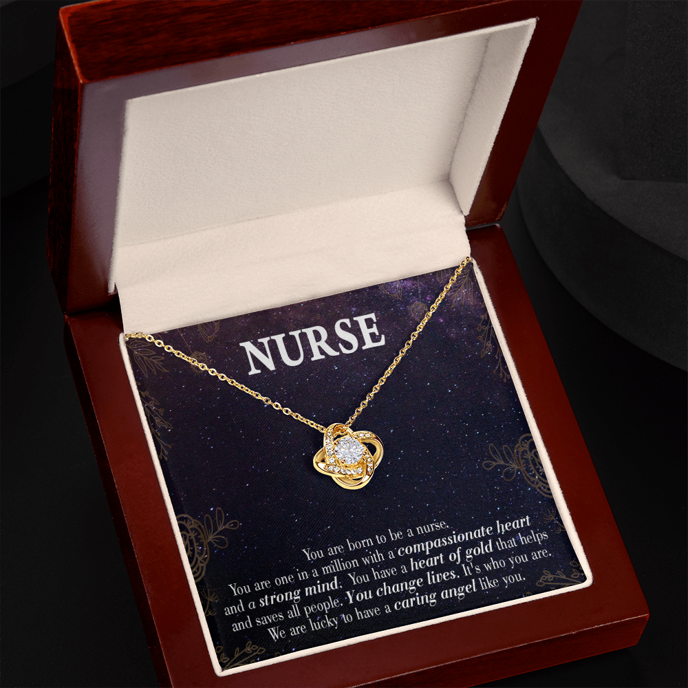 Caring Angel Nurse Healthcare Medical Worker Nurse Appreciation Gift Infinity Knot Necklace Message Card-Express Your Love Gifts