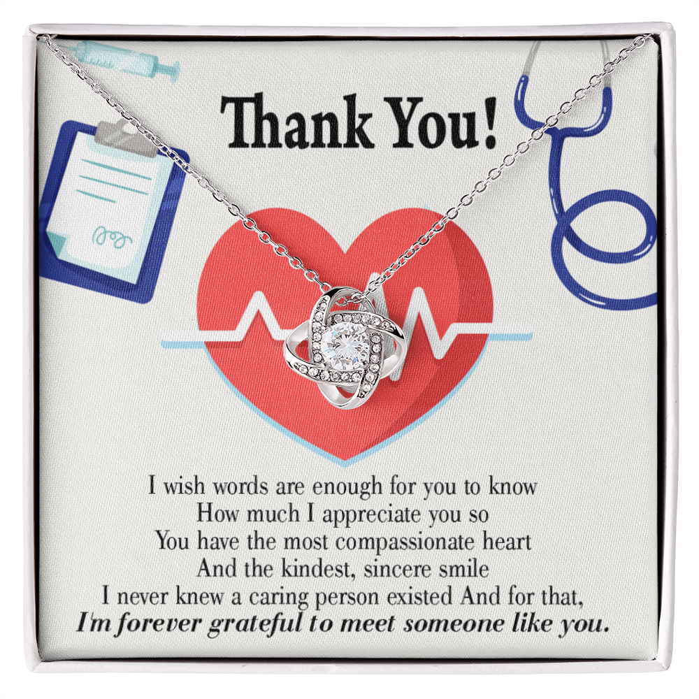 Caring Person Healthcare Medical Worker Nurse Appreciation Gift Infinity Knot Necklace Message Card-Express Your Love Gifts