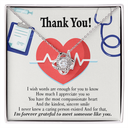 Caring Person Healthcare Medical Worker Nurse Appreciation Gift Infinity Knot Necklace Message Card-Express Your Love Gifts