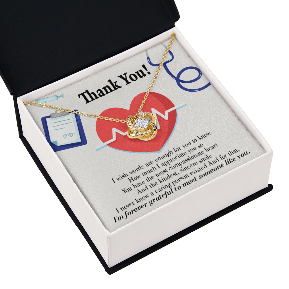 Caring Person Healthcare Medical Worker Nurse Appreciation Gift Infinity Knot Necklace Message Card-Express Your Love Gifts