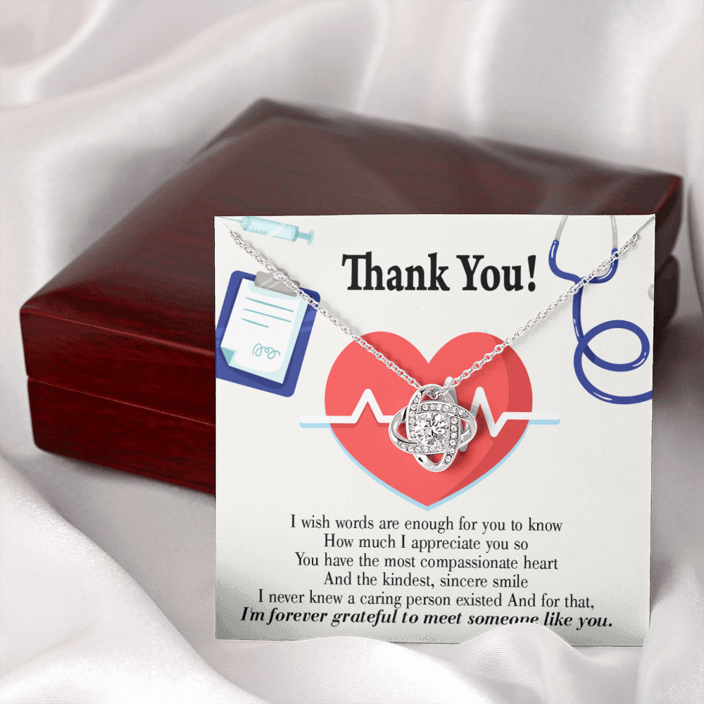 Caring Person Healthcare Medical Worker Nurse Appreciation Gift Infinity Knot Necklace Message Card-Express Your Love Gifts