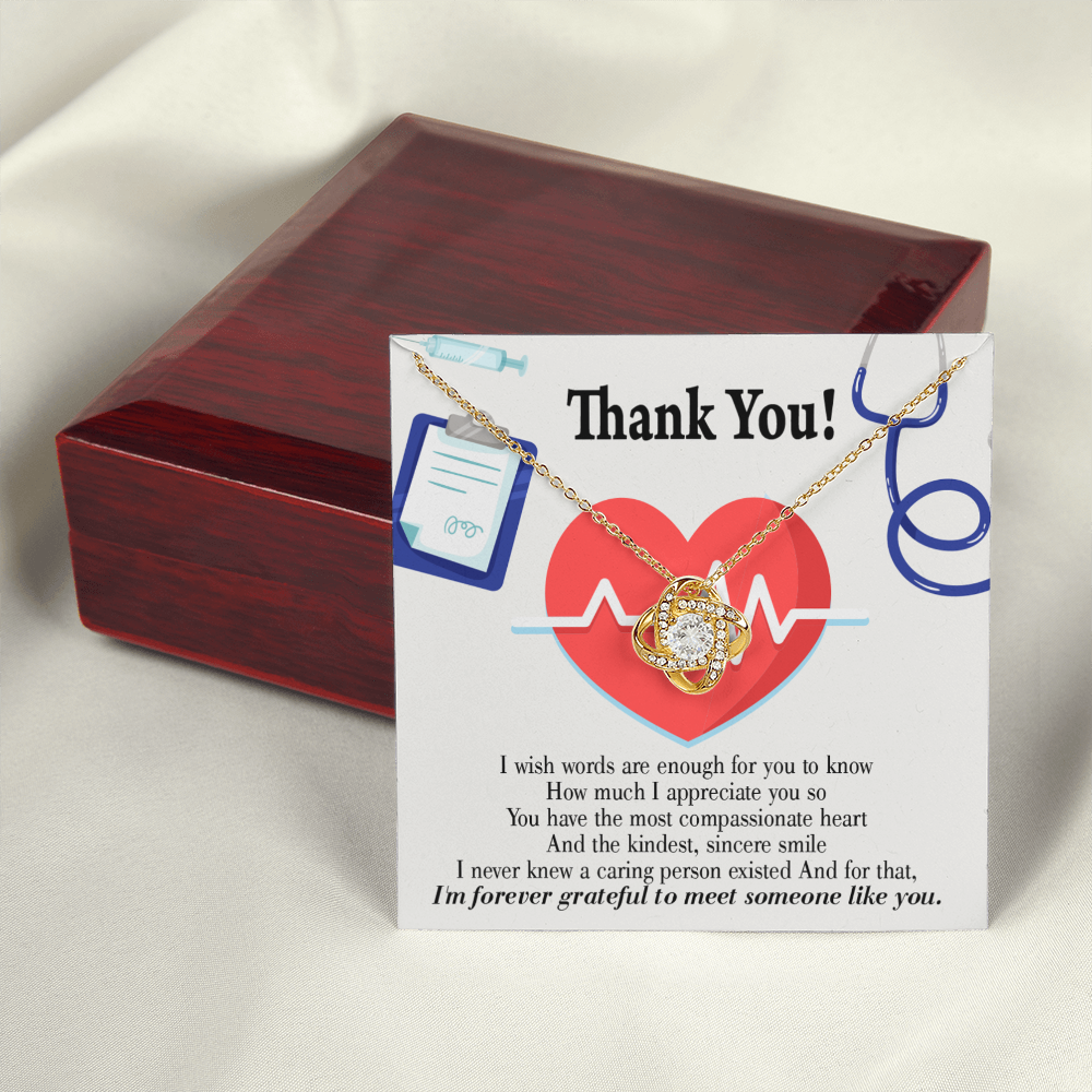 Caring Person Healthcare Medical Worker Nurse Appreciation Gift Infinity Knot Necklace Message Card-Express Your Love Gifts
