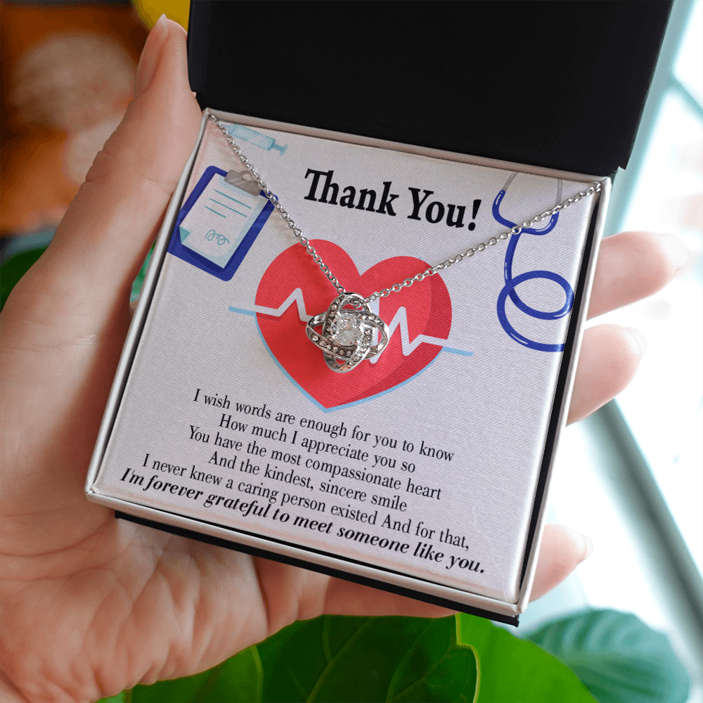 Caring Person Healthcare Medical Worker Nurse Appreciation Gift Infinity Knot Necklace Message Card-Express Your Love Gifts