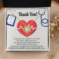 Caring Person Healthcare Medical Worker Nurse Appreciation Gift Infinity Knot Necklace Message Card-Express Your Love Gifts