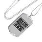Carpenter Dad Not Afraid Woodworker Dog Tag Stainless Steel or 18k Gold W 24"-Express Your Love Gifts
