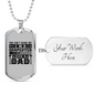 Carpenter Dad Not Afraid Woodworker Dog Tag Stainless Steel or 18k Gold W 24"-Express Your Love Gifts