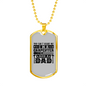 Carpenter Dad Not Afraid Woodworker Dog Tag Stainless Steel or 18k Gold W 24"-Express Your Love Gifts