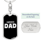 Carpenter Dad Swivel Keychain Woodworker Dog Tag Stainless Steel or 18k Gold-Express Your Love Gifts