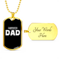 Carpenter Dad Woodworker Dog Tag Stainless Steel or 18k Gold W 24"-Express Your Love Gifts