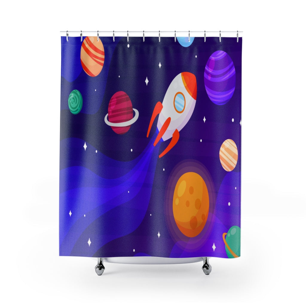 Cartoon Galaxy Background Stylish Design 71" x 74" Elegant Waterproof Shower Curtain for a Spa-like Bathroom Paradise Exceptional Craftsmanship-Express Your Love Gifts