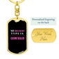 Casino Dealer Gambler Keychain Stainless Steel or 18k Gold Dog Tag Keyring-Express Your Love Gifts