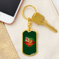 Casino Night Gambler Keychain Stainless Steel or 18k Gold Dog Tag Keyring-Express Your Love Gifts