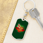 Casino Night Gambler Keychain Stainless Steel or 18k Gold Dog Tag Keyring-Express Your Love Gifts