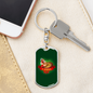 Casino Night Gambler Keychain Stainless Steel or 18k Gold Dog Tag Keyring-Express Your Love Gifts