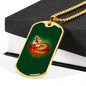 Casino Night Gambler Necklace Stainless Steel or 18k Gold Dog Tag 24-Express Your Love Gifts
