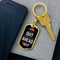 Casino Quote Gambler Keychain Stainless Steel or 18k Gold Dog Tag Keyring-Express Your Love Gifts