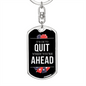 Casino Quote Gambler Keychain Stainless Steel or 18k Gold Dog Tag Keyring-Express Your Love Gifts