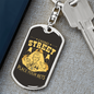 Casino Street Gambler Keychain Stainless Steel or 18k Gold Dog Tag Keyring-Express Your Love Gifts