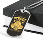 Casino Street Gambler Necklace Stainless Steel or 18k Gold Dog Tag 24" Chain-Express Your Love Gifts