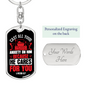 Cast All Anxiety 1 Peter 5:7 Keychain Stainless Steel or 18k Gold Dog Tag Keyring-Express Your Love Gifts
