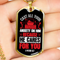 Cast All Anxiety 1 Peter 5:7 Necklace Stainless Steel or 18k Gold Dog Tag 24" Chain-Express Your Love Gifts
